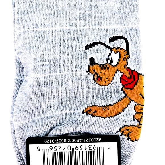 🆕 Disney Mickey Mouse Pluto Gray Crew Socks - Picture 5 of 6
